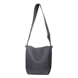 Bolsa Celine Seau Sangle Bucket Couro Cinza