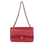 Bolsa-Chanel-Double-Flap-Caviar-Vermelha-