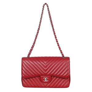 Bolsa Chanel Double Flap Caviar Vermelha