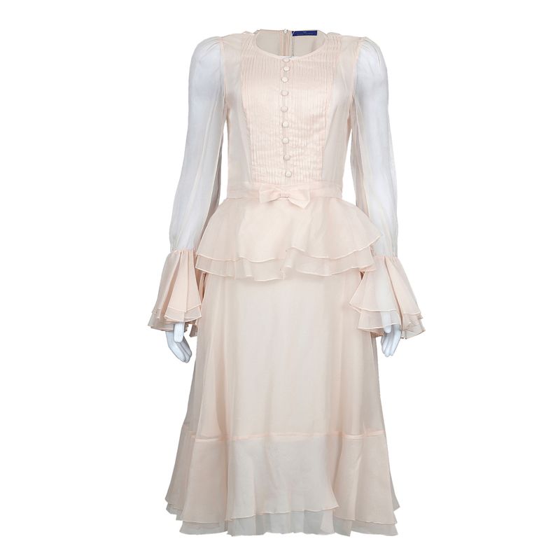 Vestido-Sandro-Barros-Seda-Rosa