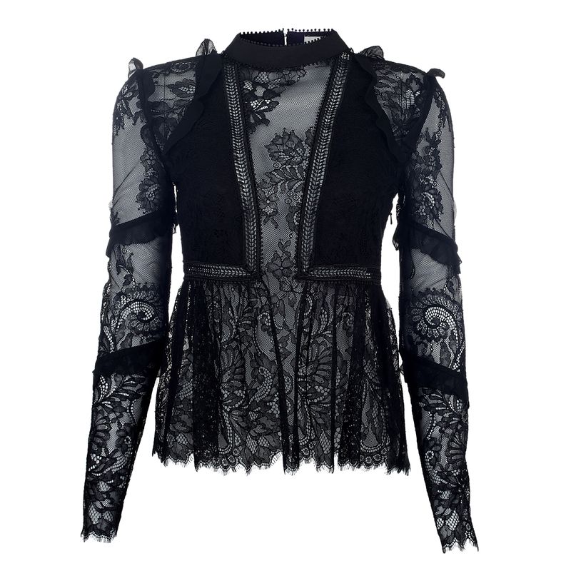 Blusa-Self-Portrait-Renda-Preta-