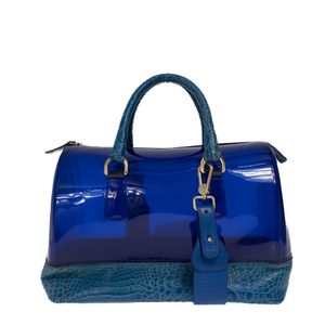 Bolsa Furla Couro e Vinil Azul