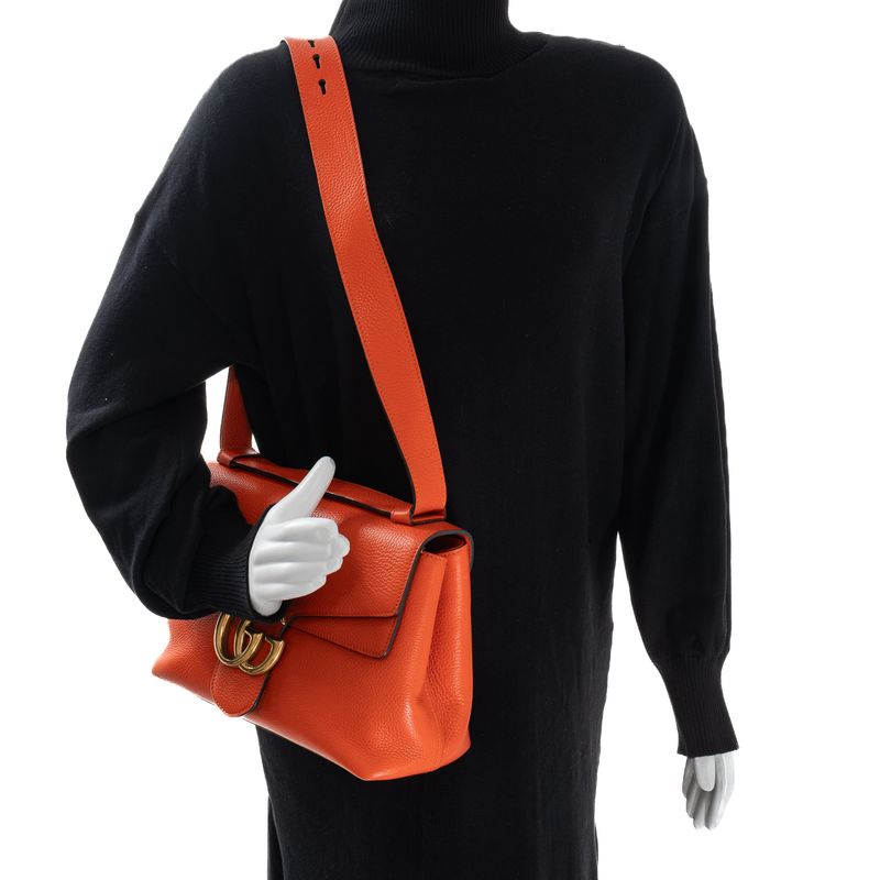 Bolsa-Gucci-Marmont-Couro-Laranja-