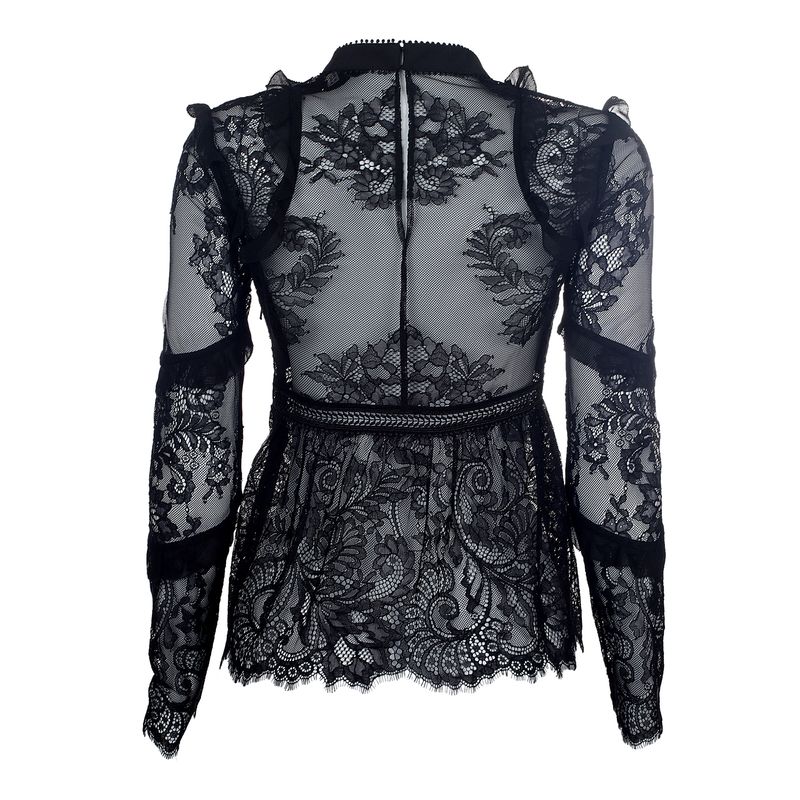 Blusa-Self-Portrait-Renda-Preta-