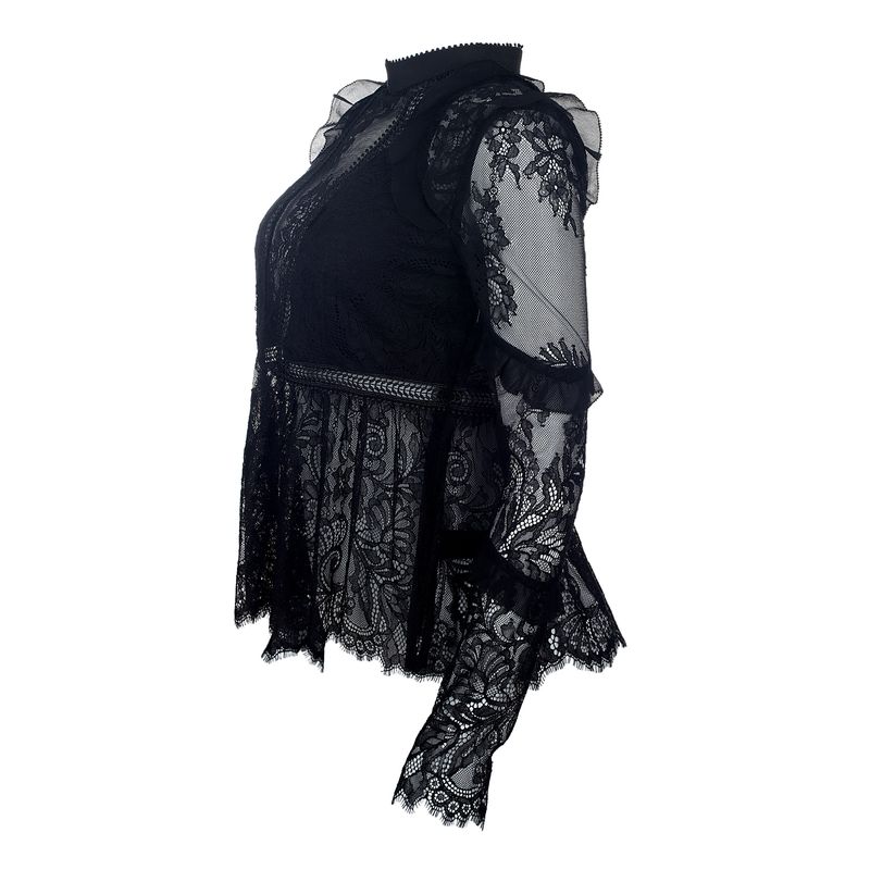 Blusa-Self-Portrait-Renda-Preta-