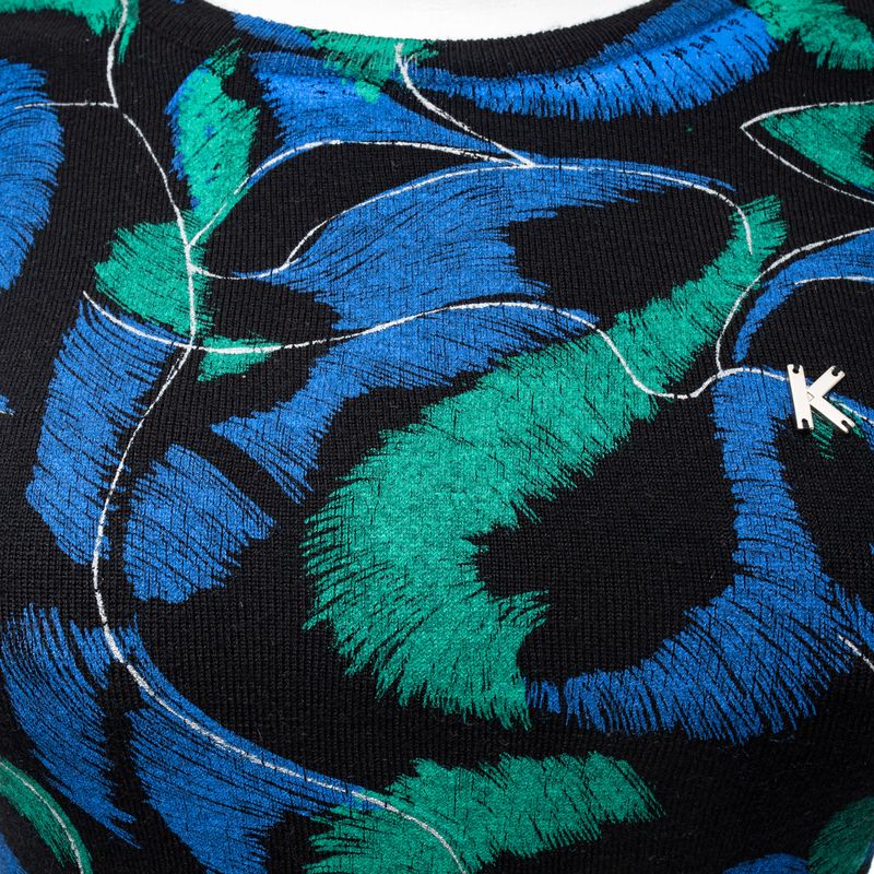 Vestido-Kenzo-La-Preto-Estampa-Azul-e-Verde
