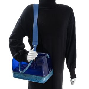 Bolsa Furla Couro e Vinil Azul