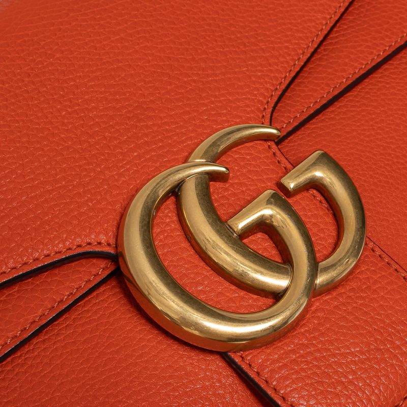 Bolsa-Gucci-Marmont-Couro-Laranja-