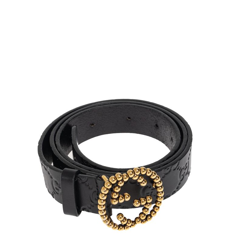 Cinto-Gucci-GG-Interlocking-Guccissima-Preto