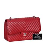 Bolsa-Chanel-Double-Flap-Caviar-Vermelha-