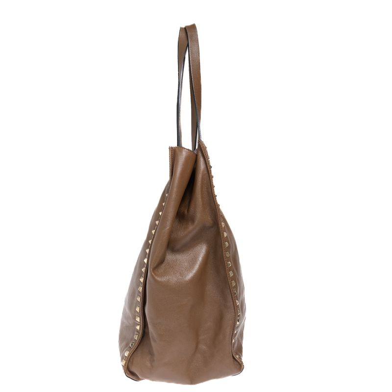 Bolsa-Valentino-Garavani-Rockstud-Couro-Marrom