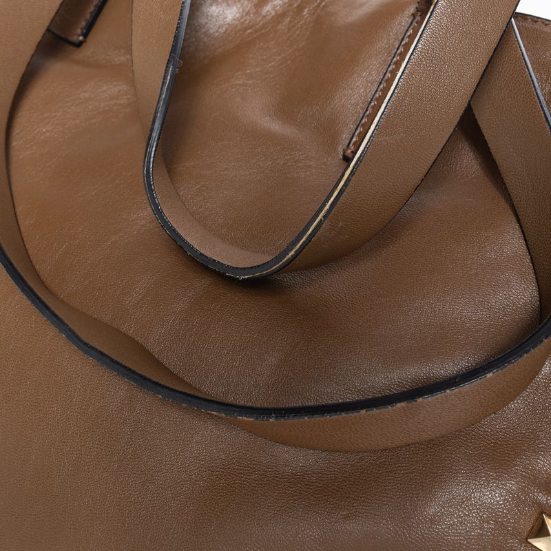 Bolsa-Valentino-Garavani-Rockstud-Couro-Marrom
