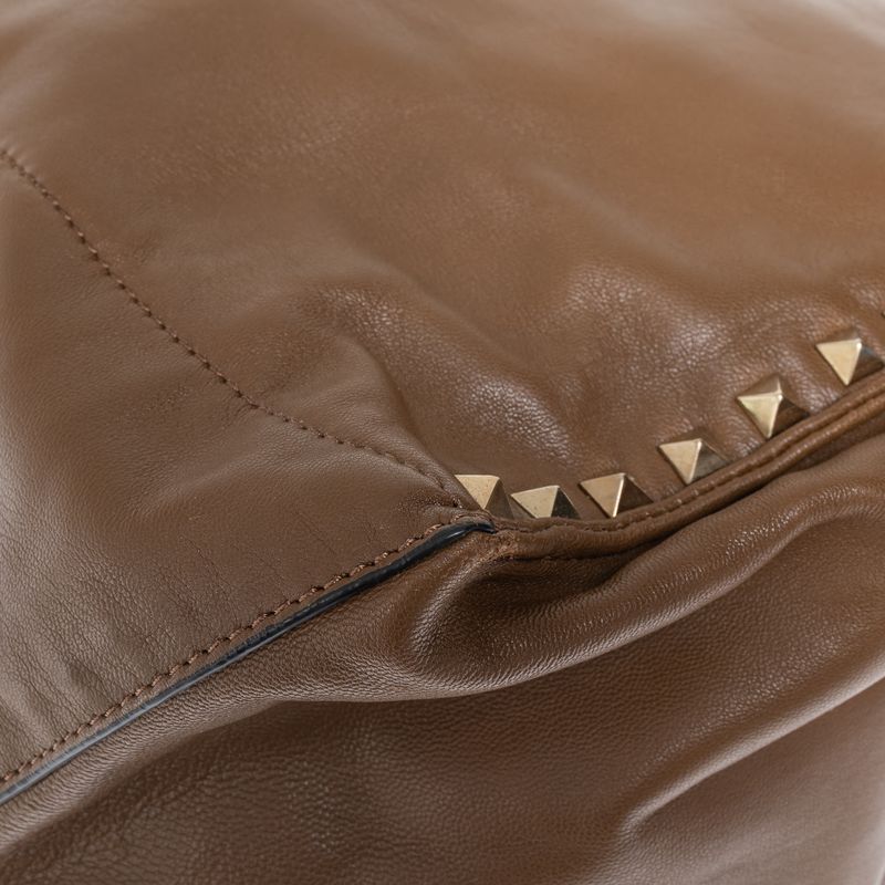 Bolsa-Valentino-Garavani-Rockstud-Couro-Marrom