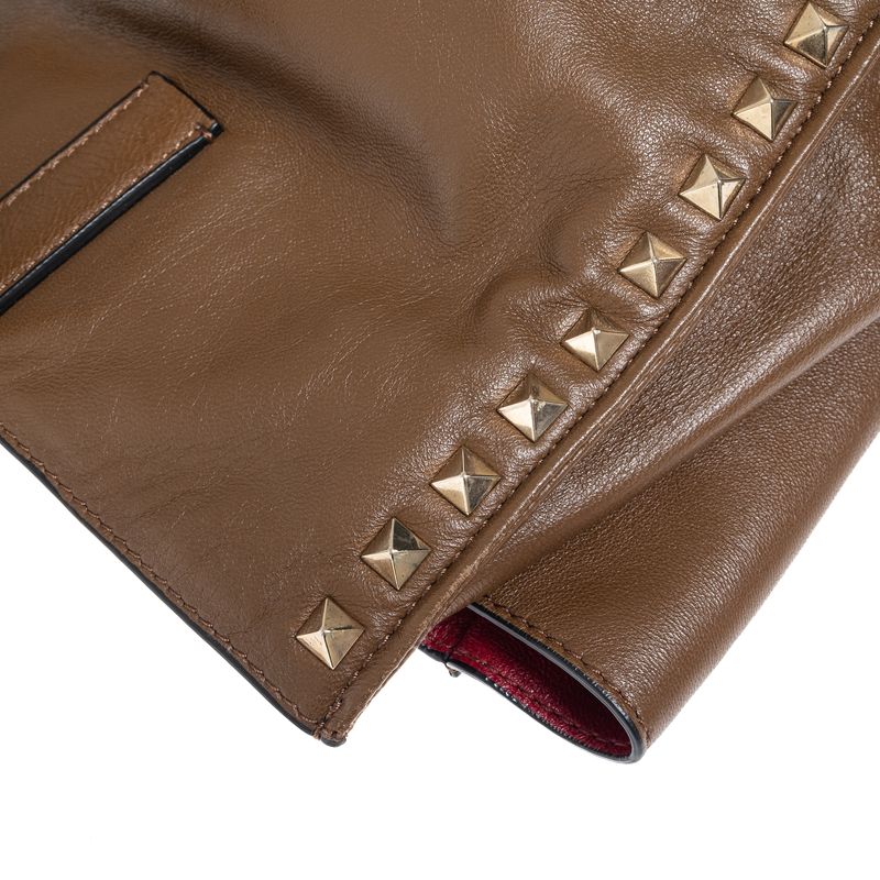 Bolsa-Valentino-Garavani-Rockstud-Couro-Marrom
