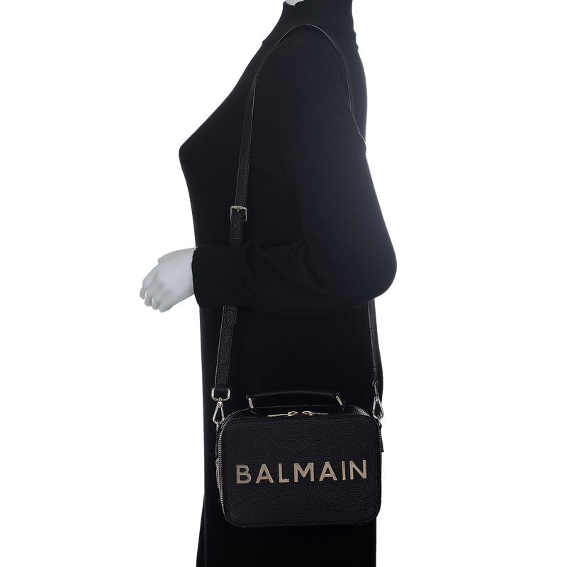 83847-Bolsa-Balmain-Logo-Couro-Preta-verso