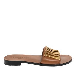Rasteira Christian Dior Couro Marrom