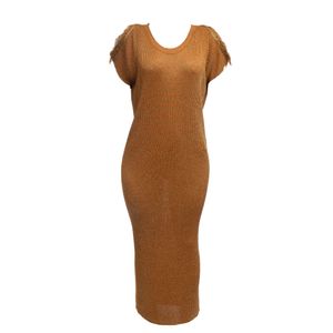 Vestido Sonia Rykiel Tricô Dourado