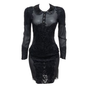 Vestido Emilio Pucci Renda e Borado Preto