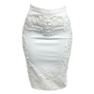 Saia Givenchy Bordada Branca