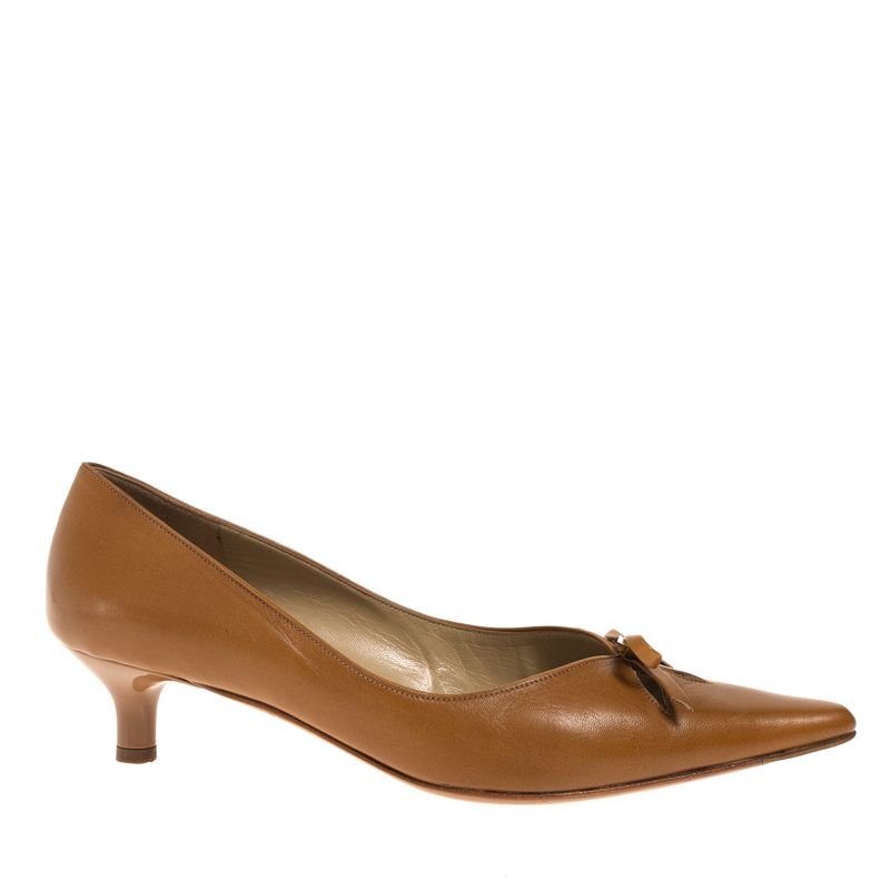 Sapato-Salvatore-Ferragamo-Laco-Couro-Caramelo