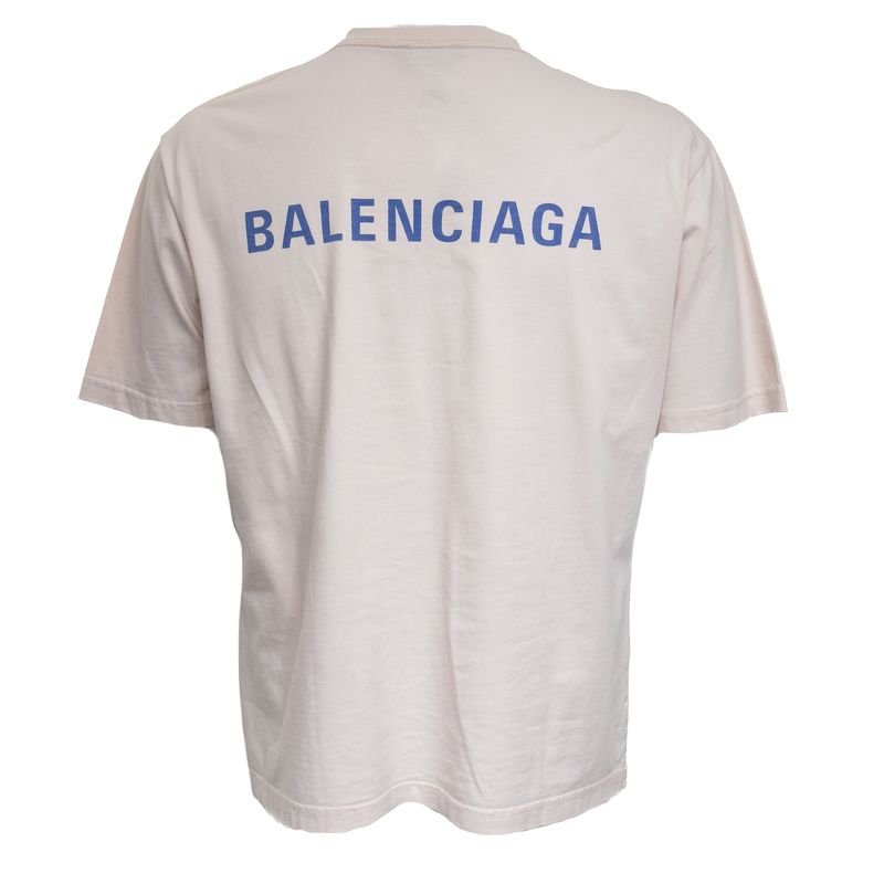 Camiseta-Balenciaga-Logo-Creme