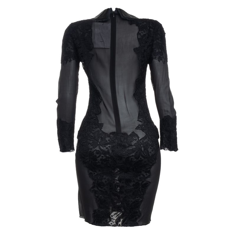 Vestido-Emilio-Pucci-Renda-e-Borado-Preto