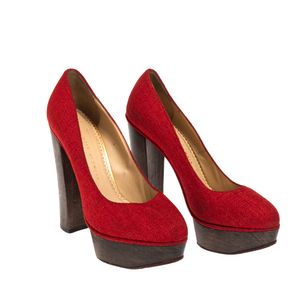 Sapato Charlotte Olympia Tecido Vermelho