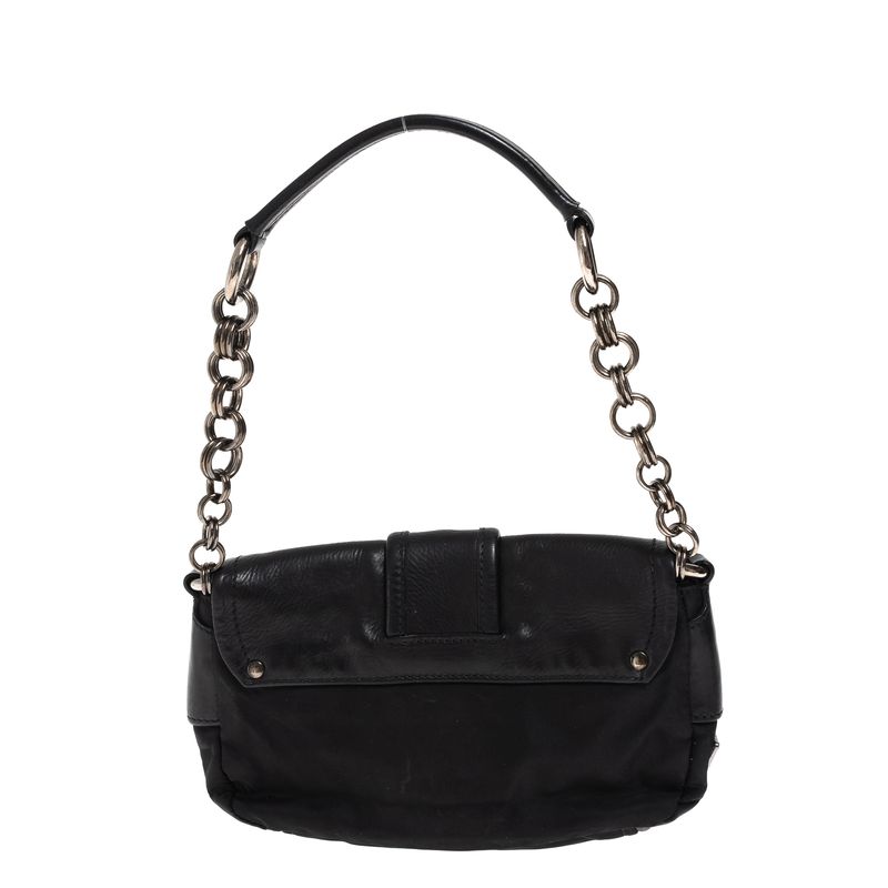 Bolsa-Prada-Baguette-Couro-Preta