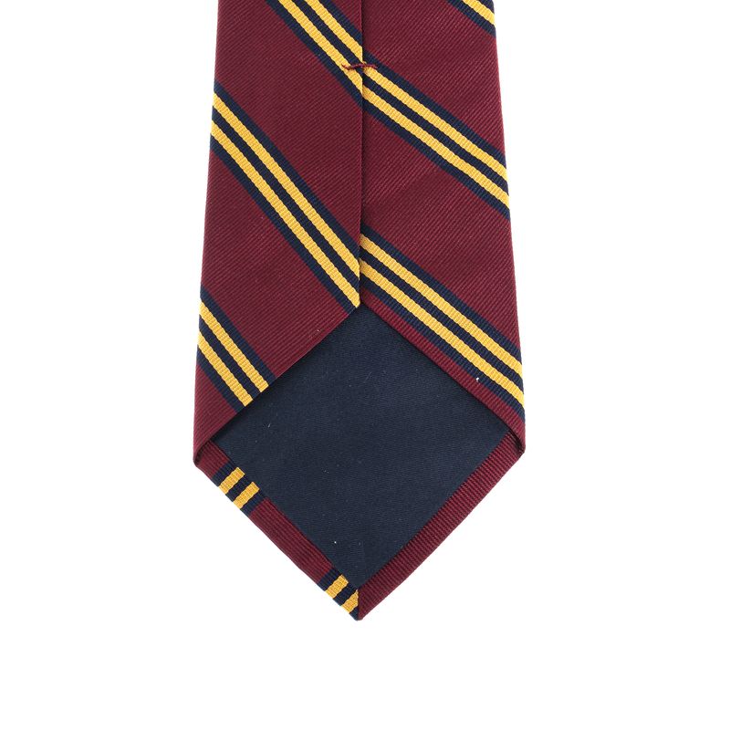 Gravata-Polo-Ralph-Lauren-Seda-Listrada-Bordo-Amarela-e-Azul