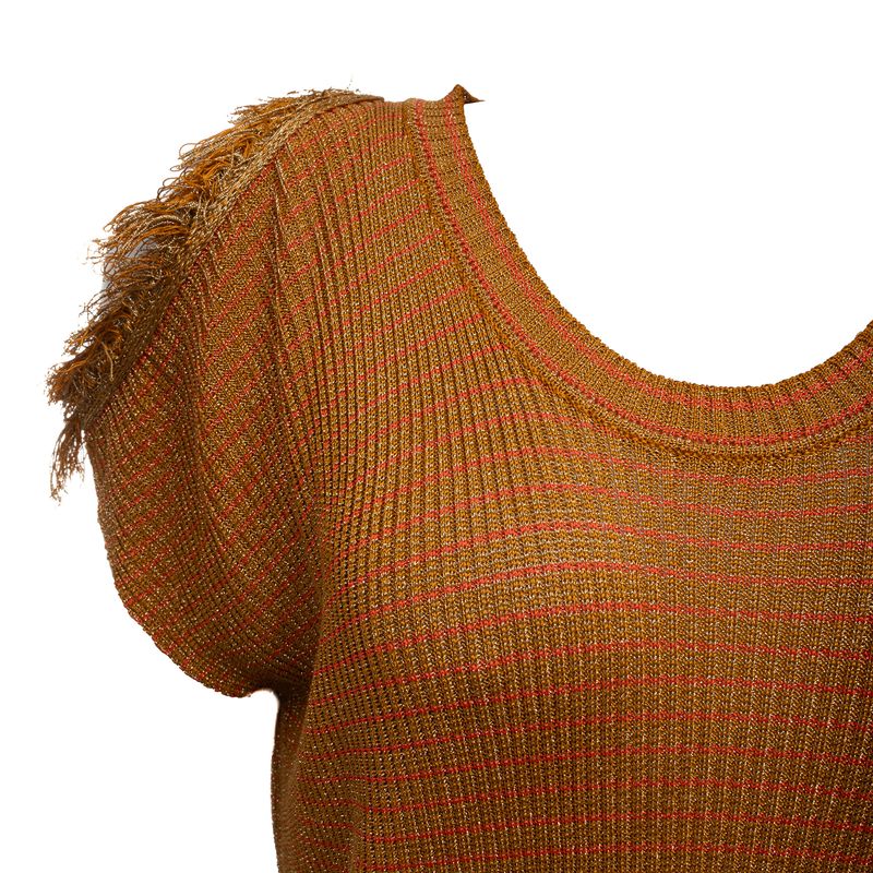 Vestido-Sonia-Rykiel-Trico-Dourado