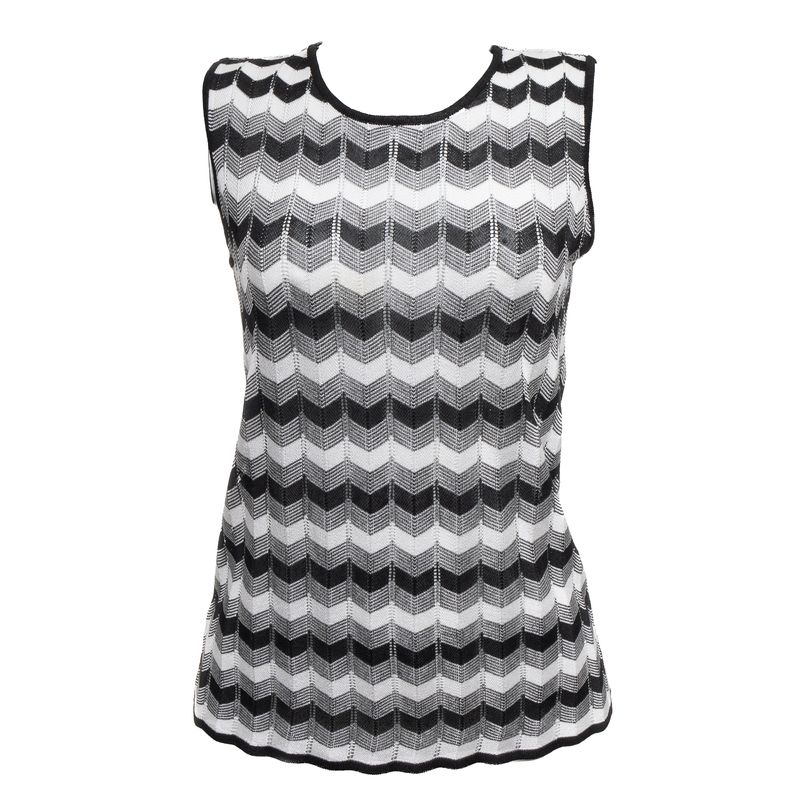 Conjunto-Missoni-Cardigan-e-Blusa-Preto-e-Branco
