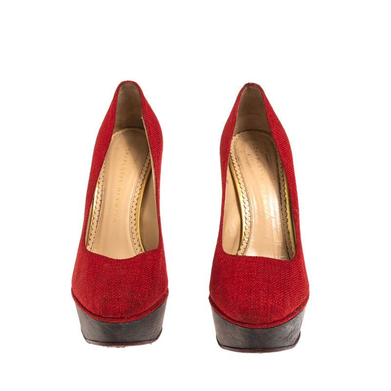 Sapato-Charlotte-Olympia-Tecido-Vermelho