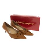 Sapato-Salvatore-Ferragamo-Laco-Couro-Caramelo