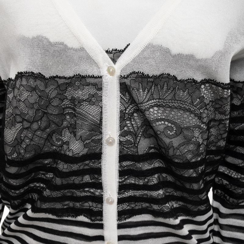 Conjunto-Blumarine-Cardigan-e-Blusa-Preto-e-Branco