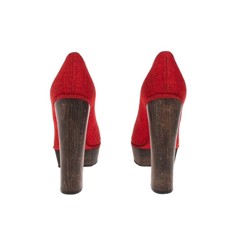 Sapato-Charlotte-Olympia-Tecido-Vermelho
