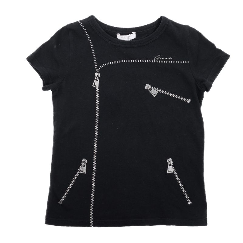 Camiseta-Gucci-Infantil-Estampa-Ziper-Preta