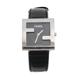 Relógio Fendi Prata Pulseira Verniz Preto