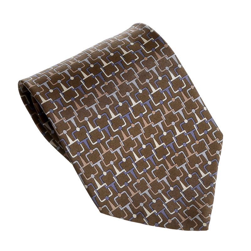 Gravata-Gucci-Marrom-Estampada