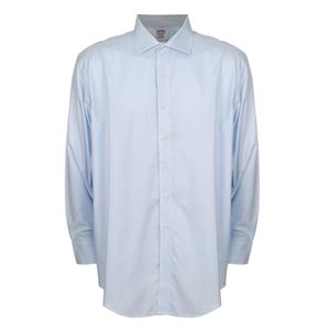 Camisa Brooks Brothers Quadriculada Azul e Branca