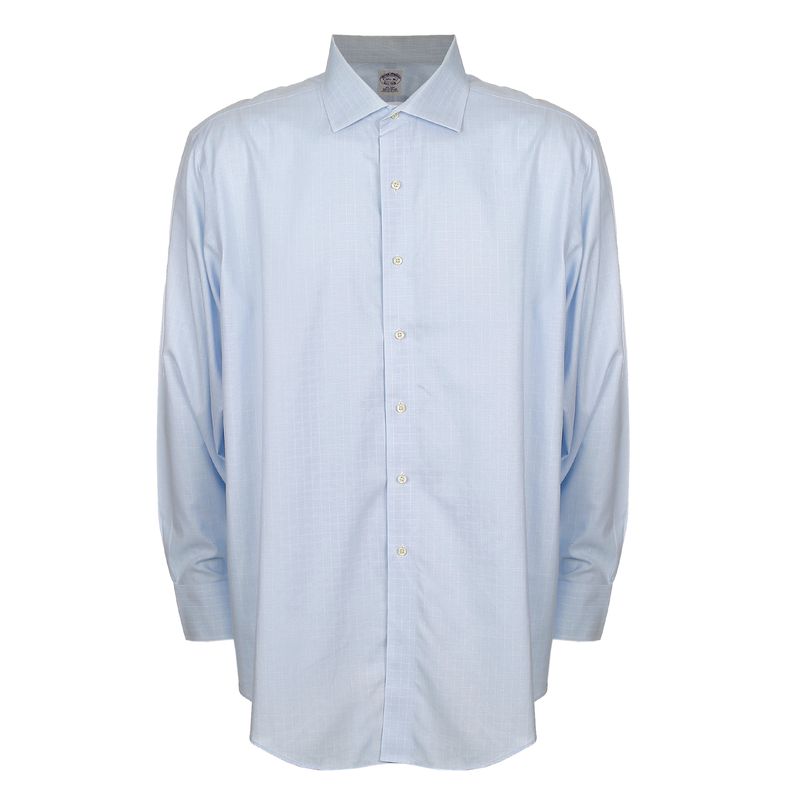 Camisa-Brooks-Brothers-Quadriculada-Azul-e-Branca-