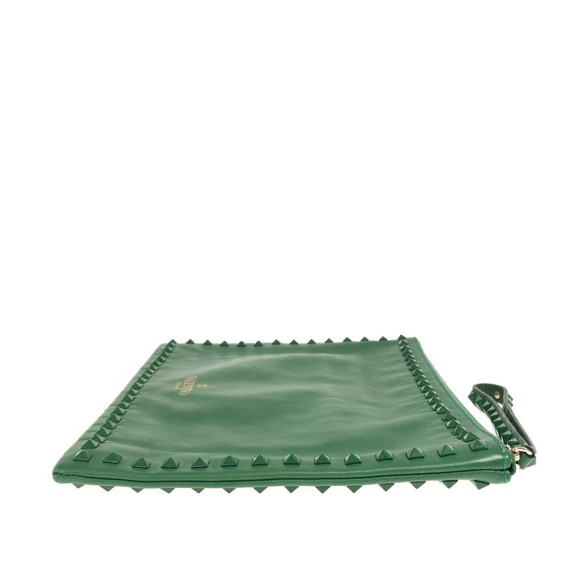 Bolsa-Clutch-Valentino-Garavani-Rockstud-Couro-Verde