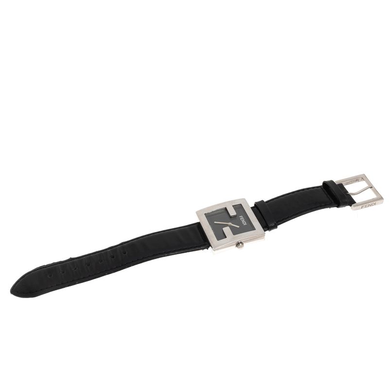 Relogio-Fendi-Prata-Pulseira-Verniz-Preto