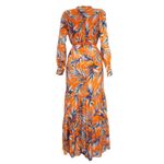 Vestido-Hugo-Boss-Longo-Estampado-Laranja