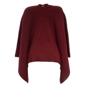 Poncho Mara Mac Tricô Vermelho