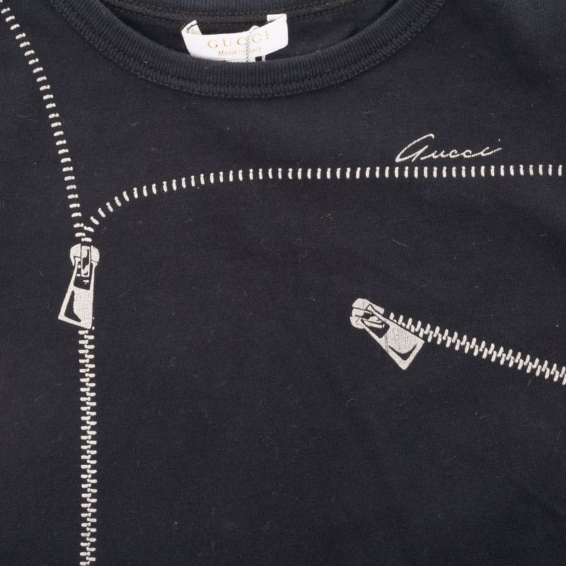 Camiseta-Gucci-Infantil-Estampa-Ziper-Preta
