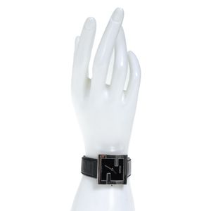 Relógio Fendi Prata Pulseira Verniz Preto