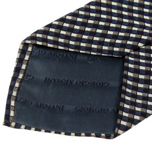 Gravata Giorgio Armani Xadrez Azul e Preta