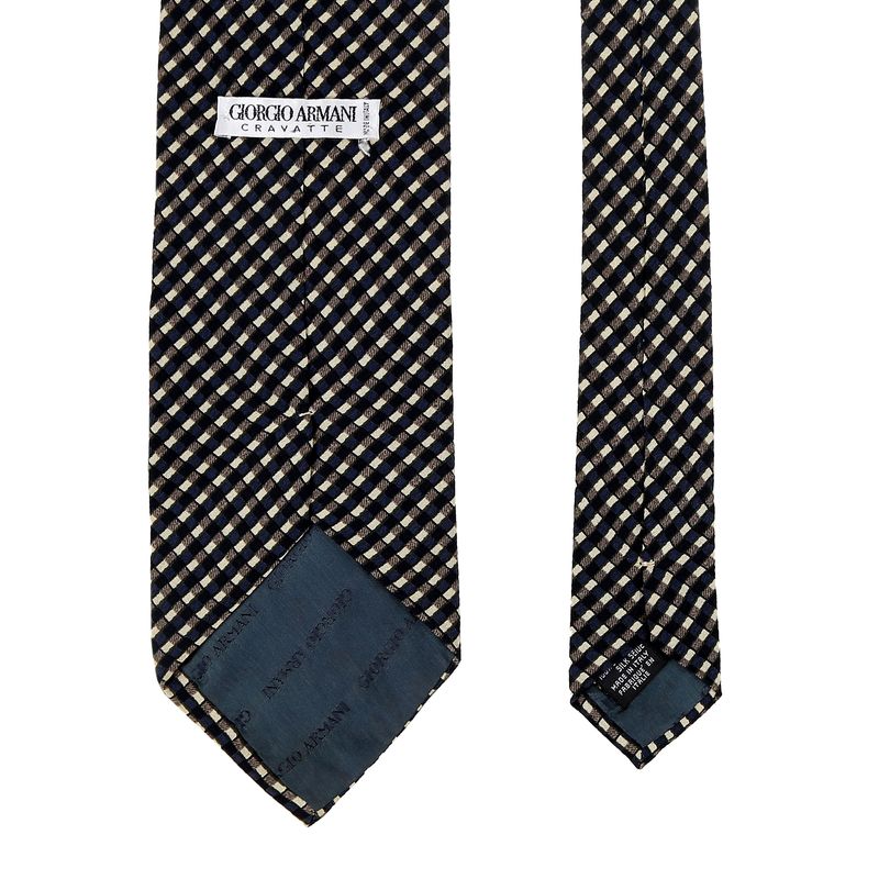 Gravata-Giorgio-Armani-Xadrez-Azul-e-Preta-