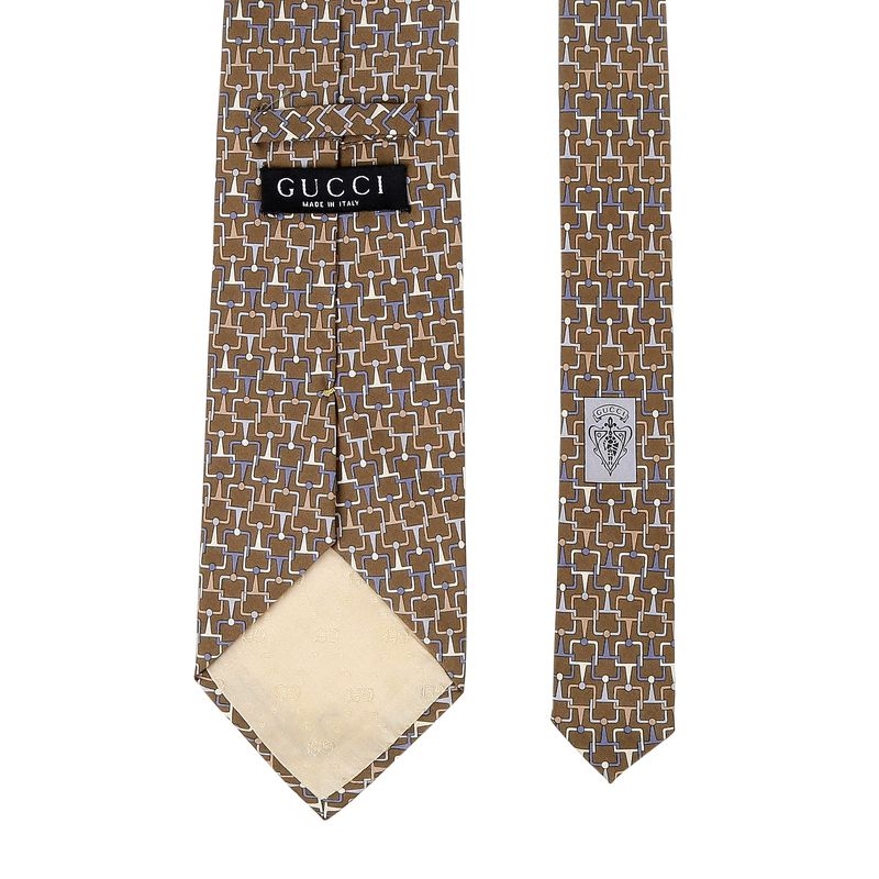Gravata-Gucci-Marrom-Estampada