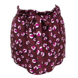 Saia Gucci Seda Estampa Bolas Bordô